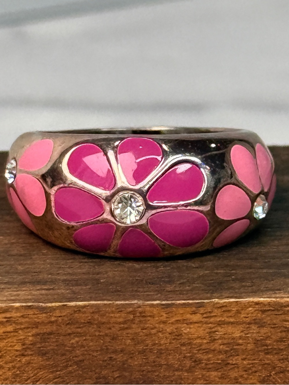 🚨3 for $15🚨 Pink Floral Enamel Dome Ring